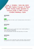 Exam 1&colon; NUR256&sol; NUR 256 &lpar;NEW 2025&sol; 2026 Update&rpar; Concepts of Mental Health Nursing Guide&vert; Questions & Answers&vert; Grade A&vert; 100&percnt; Correct &lpar;Verified Solutions&rpar;- Galen