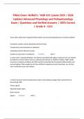 NUR631&sol; NUR 631 &lpar;New 2023&sol;2024 Update&rpar; Advanced Physiology and Pathophysiology Exam&vert; Questions and Verified Answers&vert; 100&percnt; Correct&vert; Graded A- GCU