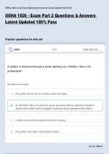 OSHA 1926 - Exam Part 2 Questions & Answers Latest Updated 100- Pass&period;