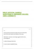 MRCP OFFICIAL SAMPLE QUESTIONS & ANSWERS SOLVED 100&percnt; CORRECT&excl;&excl;