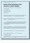 Doula Final Questions And Answers Latest Update