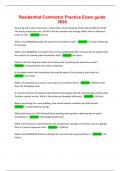 Residential Contractor Practice Exam guide 2025