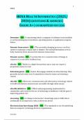 HOSA HEALTH INFORMATICS &lpar;2025&sol;  2026&rpar; QUESTIONS & ANSWERS&vert;  GRADE A&plus;&vert; GUARANTEED SUCCESS 