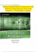 Solution Manual Federal Tax Research 13th Edition by Roby Sawyers&comma; Steven Gill  Chapters 1 -13 all chapters complete