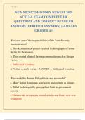 NEW MEXICO HISTORY NEWEST 2025 ACTUAL EXAM COMPLETE 180  QUESTIONS AND CORRECT DETAILED  ANSWERS &lpar;VERIFIED ANSWERS&rpar; &vert;ALREADY  GRADED A&plus;