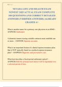 NEVADA LIFE AND HEALTH EXAM  NEWEST 2025 ACTUAL EXAM COMPLETE  100 QUESTIONS AND CORRECT DETAILED  ANSWERS &lpar;VERIFIED ANSWERS&rpar; &vert;ALREADY  GRADED A&plus;