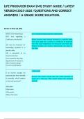 LIFE PRODUCER EXAM &lpar;MI&rpar; STUDY GUIDE &sol; LATEST VERSION 2025-2026 &sol;QUESTIONS AND CORRECT ANSWERS &sol; A GRADE SCORE SOLUTION&period;  