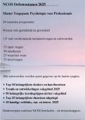 Master Toegepaste Psychologie NCOI - Oefentoets 115 veel voorkomende tentamenvragen en antw&period; &plus; kernbegrippen uitgelegd &plus; trends en ontw&period; &plus; handige weblinks en meer