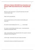 APS Exam 2 Review 2024&sol;2025 Exam Questions and Answers 100&percnt; Guaranteed Success &vert; Already Rated A&plus;