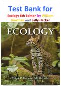 Test Bank for Ecology 6th Edition by William Bowman and Sally Hacker ISBN-9780197614044 All Chapters 1-25 Latest Edition Satisfaction Guaranteed