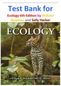 Test Bank for Ecology 6th Edition by William Bowman and Sally Hacker ISBN-9780197614044 All Chapters 1-25 Latest Edition Satisfaction Guaranteed