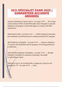 HCV SPECIALIST EXAM 2025 &vert;GUARANTEED ACCURATE ANSWERS