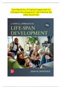 Test Bank for A Topical Approach to Lifespan Development 11th Edition By John Santrock&lpar;2025&rpar;