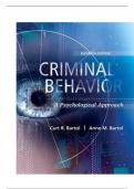 TEST BANK For Criminal Behavior&colon; A Psychological Approach 11th Edition by Curt Bartol &lpar;2025&rpar;