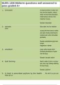 NURS 1200 Midterm questions well answered to pass graded A&plus;