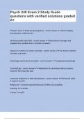 Psych 240 Exam 2 Study Guide questions with verified solutions graded A&plus; 