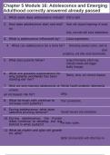 Chapter 5 Module 16 Adolescence and Emerging Adulthood correctly answered already passed