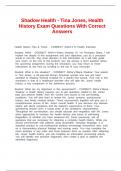 Shadow Health - Tina Jones&comma; Health History Exam Questions With Correct Answers