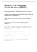 HUMB1000 Final Exam Review Questions & Answers 2025&sol;2026