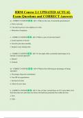 HRM Course 2&period;1 UPDATED ACTUAL  Exam Questions and CORRECT Answers