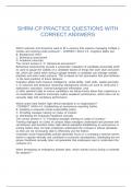 SHRM-CP PRACTICE QUESTIONS WITH CORRECT ANSWERS