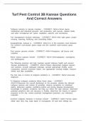 Turf Pest Control 3B Kansas Questions And Correct Answers