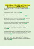UO J213 Final UPDATED ACTUAL Exam Questions and CORRECT Answers