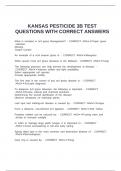 KANSAS PESTICIDE 3B TEST QUESTIONS WITH CORRECT ANSWERS