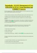 Papanikolla - NCLEX Management of Care UPDATED ACTUAL Exam Questions and  CORRECT Answers