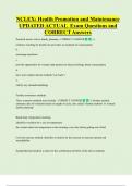 NCLEX&colon; Health Promotion and Maintenance UPDATED ACTUAL Exam Questions and  CORRECT Answers