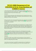 NCLEX 10000 Management of Care UPDATED ACTUAL Exam Questions and  CORRECT Answers