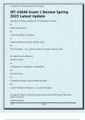 IET 43640 Exam 1 Review Spring 2025 Latest Update