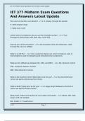 IET 377 Midterm Exam Questions And Answers Latest Update