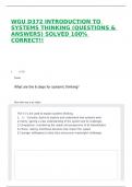 WGU D372 INTRODUCTION TO SYSTEMS THINKING &lpar;QUESTIONS & ANSWERS&rpar; SOLVED 100&percnt; CORRECT&excl;&excl;