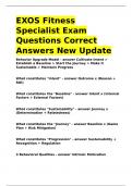EXOS Fitness Specialist Exam Questions Correct Answers New Update