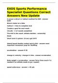 EXOS Sports Performance Specialist Questions Correct Answers New Update&period;docx