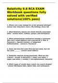 Relativity 9&period;6 RCA EXAM Workbook questions fully solved with verified solutions&lpar;100- pass&rpar;&period;