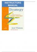Solution Manual Strategy&colon; An Introduction to Game Theory 3rd Edition by Joel Watson9780393123876