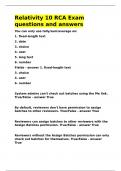 Relativity 10 RCA Exam questions and answers&period;