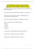 GCU Bio202 Lymphatic System Review- Questions with Detailed Verified Answers