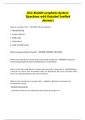 GCU Bio202 Lymphatic System- Questions with Detailed Verified Answers