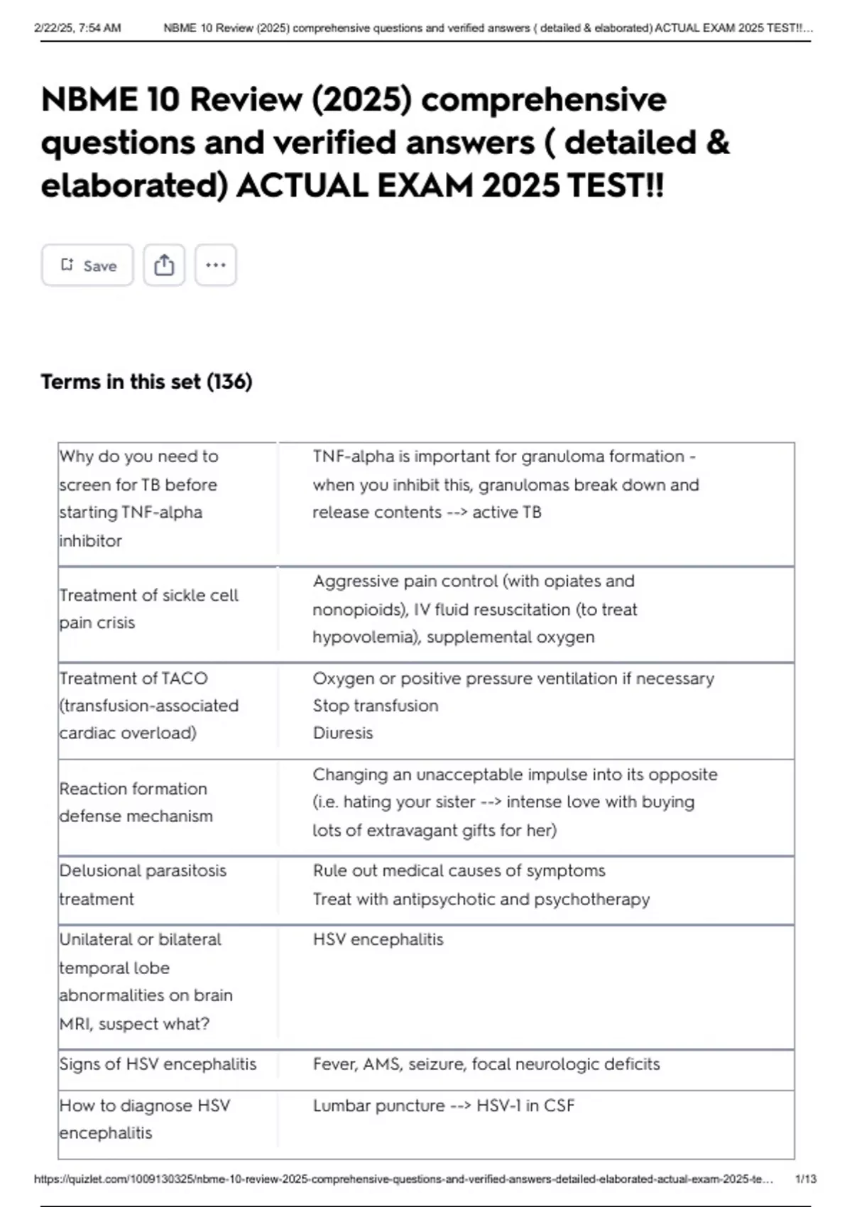 NBME 10 Review (2025) comprehensive questions and verified answers ...