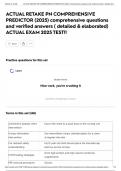 ACTUAL RETAKE PN COMPREHENSIVE PREDICTOR &lpar;2025&rpar; comprehensive questions and verified answers &lpar; detailed & elaborated&rpar; ACTUAL EXAM 2025 TEST&excl;&excl;