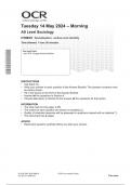 OCR AS Level Sociology H180&sol;01 JUNE 2024 QUESTION PAPER&colon; Socialisation&comma; culture and identity