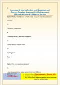 hazwoper 8 hour refresher test Questions and  Correct Detailed Answers &lpar;Verified Answers&rpar;  &vert;&vert;Already Graded A&plus;&vert;&vert;Newest Version