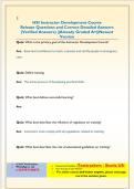 HSI Instructor Development Course  Release Questions and Correct Detailed Answers  &lpar;Verified Answers&rpar; &vert;&vert;Already Graded A&plus;&vert;&vert;Newest  Version