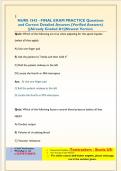 NURS 1543 - FINAL EXAM PRACTICE Questions  and Correct Detailed Answers &lpar;Verified Answers&rpar;  &vert;&vert;Already Graded A&plus;&vert;&vert;Newest Version