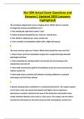 Nur 004 Actual Exam Questions and Answers&vert; Updated 2025 &lpar;answers highlighted&rpar;