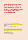 Asvab Mathematics Knowledge Exam&comma; Verified Exam Questions with 100&percnt; Correct Answers&comma; All Graded A&plus;&comma; Latest Expert Premium Update&lpar;2025-2026&rpar;&vert;>100&percnt; Guaranteed Success&period;
