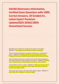 ASVAB Electronics Information&comma; Verified Exam Questions with 100&percnt; Correct Answers&comma; All Graded A&plus;&comma; Latest Expert Premium Update&lpar;2025-2026&rpar;&vert;100&percnt; Guaranteed Success&period;